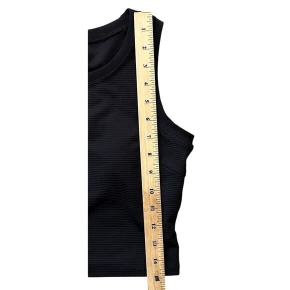 NWT Move Theology Cut-Out Contour Black Ribbed Athletic Tank Top Small - Picture 2 of 5